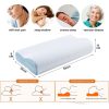 Blux Orthopädisches Nackenkissen aus Memory-Schaum – Hypoallergen, mit waschbarem Bezug, 55×35 cm, Weiß - Blau