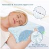 Blux Orthopädisches Nackenkissen aus Memory-Schaum – Hypoallergen, mit waschbarem Bezug, 55×35 cm, Weiß - Blau