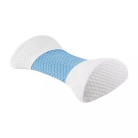   Blux Verstellbares Lordosenstützkissen mit Pumpe – Orthopädischer Memory-Schaum, Hellblau – Weiß