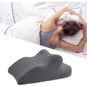   Blux Memory Foam Multifunktions-Stützkissen – Zur Rückenunterstützung, Entspannung und Verwendung auf dem Bauch (65×46×26 cm, Dunkelgrau)