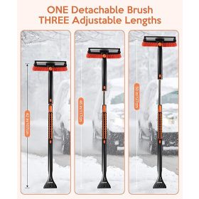   Andeman 3-in-1 Auto-Teleskop-Schneebesen mit Schaber und Eiskratzer (lang)