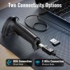 Tera 5100 Laser 1D Kabelloser Barcodescanner – USB, große Reichweite, robustes Design – Schwarz