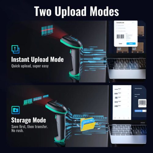 Tera 5100 Kabelloser Laser-1D-Barcodescanner mit USB-Anschluss und IP54-Schutz - Mintgrün
