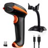 Tera 5100 1D V6. 0Kabelloser Barcode-Scanner mit Halterung – Orange