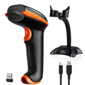   Tera 5100 1D V6. 0Kabelloser Barcode-Scanner mit Halterung – Orange