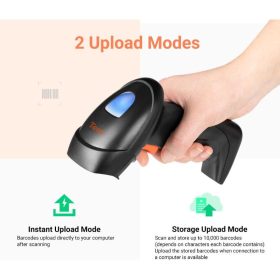   Tera 6100 kabelloser 1D-Laser-Barcodescanner mit USB-Ladestation, 300 Scans/Sek., 100 m Reichweite