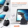 Tera 6100 kabelloser 1D-Laser-Barcodescanner mit USB-Ladestation, 300 Scans/Sek., 100 m Reichweite