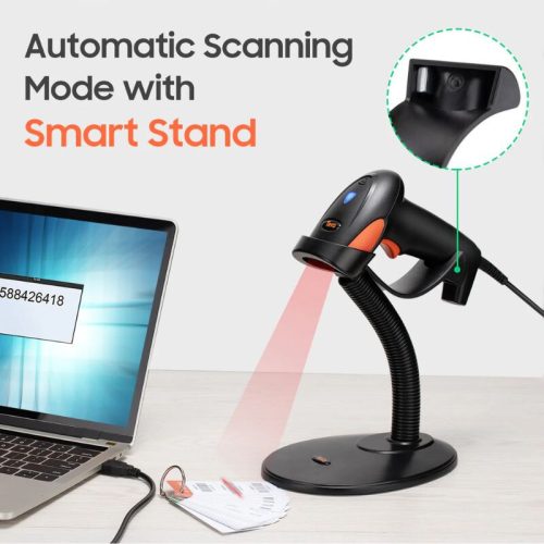 Tera 6900 1D Laser-USB-Barcodescanner mit Smart Stand – Schnelles und präzises Scannen