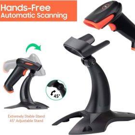   Tera 8200 Kabelloser 1D-Barcodescanner mit Ständer – 2,4-GHz- und USB-Anschluss, 2500-Pixel-Auflösung, schnelles und präzises Scannen