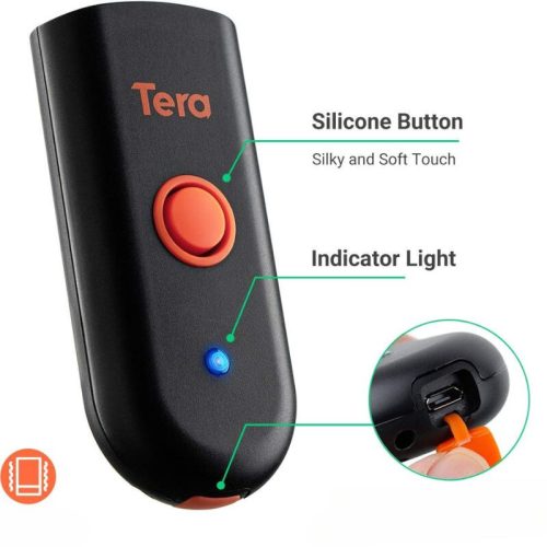 Tera Mini Tragbarer 1D-CCD-Barcodescanner – Bluetooth-, 2,4-GHz-Funk- und USB-Anschluss