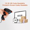 Tera D5100Y-Z Kabelgebundener 1D2D-Barcodescanner mit Ständer – IP65 staub- und wasserdicht, Plug & Play – Orange