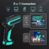 Tera 8100 1D/2D/QR Kabelloser Barcode-Scanner – Mit Bluetooth- und USB-Anschluss, große Reichweite – Blau