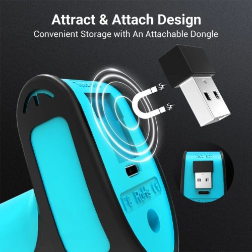 Tera 8100 1D/2D/QR Kabelloser Barcode-Scanner – Mit Bluetooth- und USB-Anschluss, große Reichweite – Blau