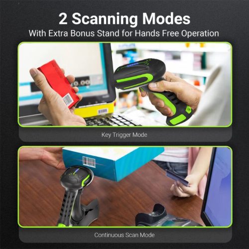 Tera 8100 Kabelloser 1D/2D/QR-Barcodescanner mit Bluetooth und USB-Anschluss, Grün