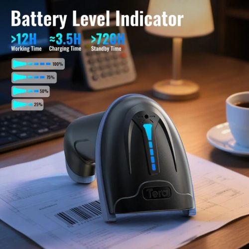 Tera D5100 Blue 2D Wireless Barcode Scanner – Schnelles und präzises Scannen