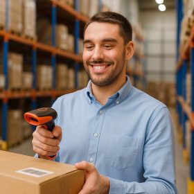   Tera HW0002-O Professioneller kabelloser 1D/2D-Barcodescanner mit USB-Kabel – Orange