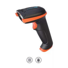   Tera L5100Y EU Kabelgebundener 1D-Barcodescanner – USB-Anschluss, Plug & Play, stoßfestes Design – Orange