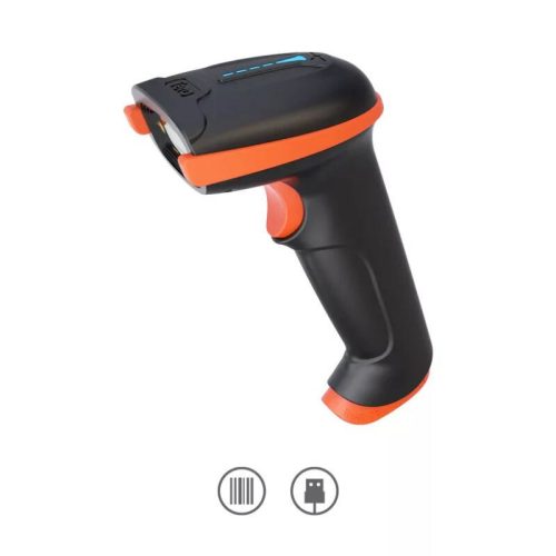 Tera L5100Y EU Kabelgebundener 1D-Barcodescanner – USB-Anschluss, Plug & Play, stoßfestes Design – Orange