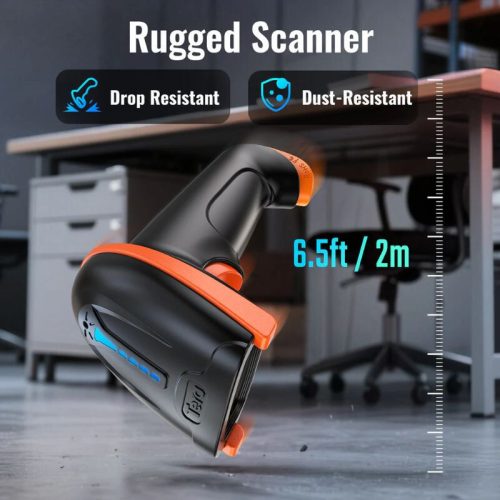 Tera L5100Y EU Kabelgebundener 1D-Barcodescanner – USB-Anschluss, Plug & Play, stoßfestes Design – Orange