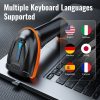 Tera L5100Y EU Kabelgebundener 1D-Barcodescanner – USB-Anschluss, Plug & Play, stoßfestes Design – Orange