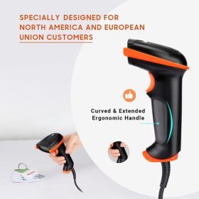   Tera L5100Y-Z USB-Laser-1D-Barcodescanner mit Ständer – IP65 staub-, stoß- und wasserfest