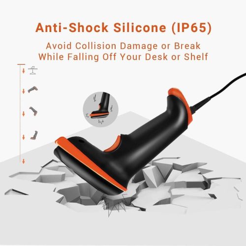 Tera L5100Y-Z USB-Laser-1D-Barcodescanner mit Ständer – IP65 staub-, stoß- und wasserfest