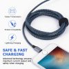 iPhone-Ladegerät aus geflochtenem Nylon, 2Stück: 2m (Tiefblau und Schwarz)