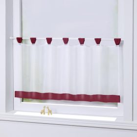   Joyswahl Flächenvorhang – Weiß mit burgunderfarbenen Streifen (120 x 45 cm)