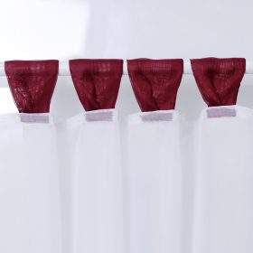   Joyswahl Flächenvorhang – Weiß mit burgunderfarbenen Streifen (120 x 45 cm)