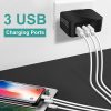 Amoner Schnellladegerät, USB-Netzwerk-Ladegerät, Adapter mit 3 Anschlüssen (schwarz)