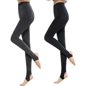   Yulaixuan Damen-Strumpfhose ohne Fuß, 2Stück (Schwarz-Grau)