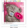 Bshop Diamantgemälde mit Teddybär- und Blumenmuster, 30 x 30 cm