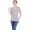 Umstands-Kurzarm-Stilltop für den Sommer S (schwarz-weiß gestreift)