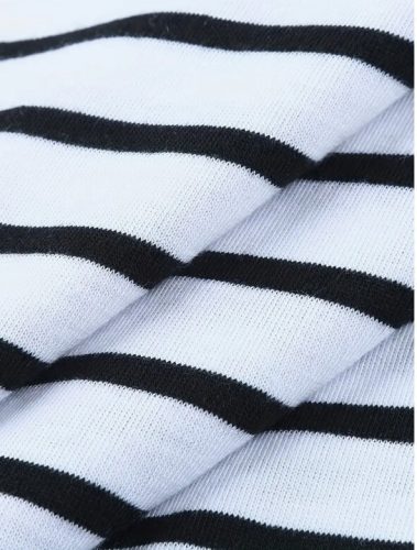 Umstands-Kurzarm-Stilltop für den Sommer S (schwarz-weiß gestreift)
