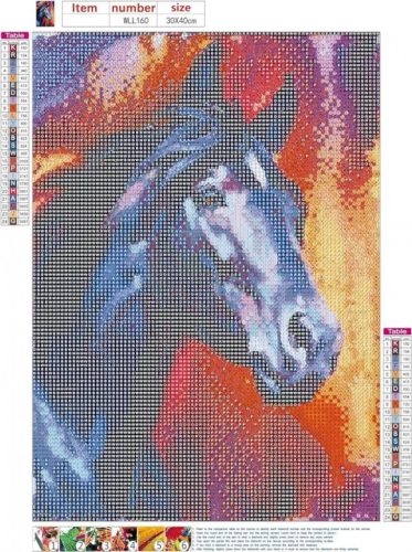Diamantmalerei mit Pferdemuster 35 x 25 cm