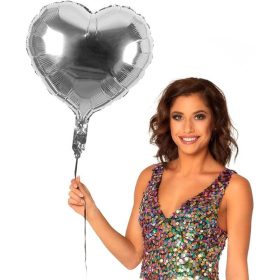 Herzförmige silberne Folienballons (30 Stück)