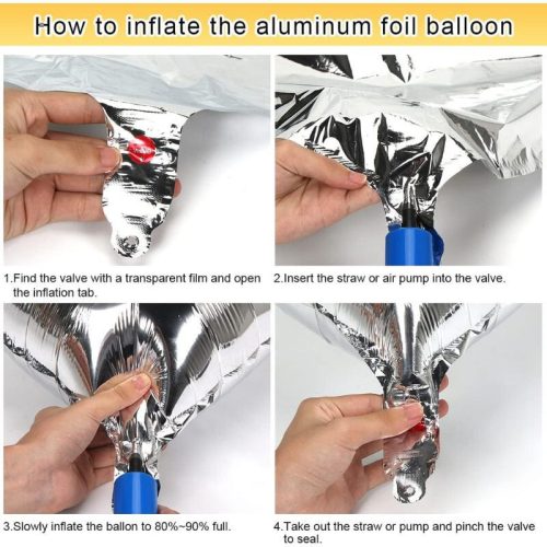 Herzförmige silberne Folienballons (30 Stück)
