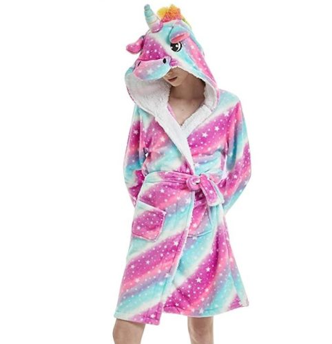 YisiNP Star Unicorn Bademantel M (Lila-Blau)