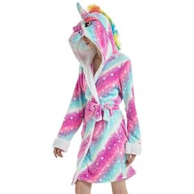 YisiNP Star Unicorn Bademantel M (Lila-Blau)