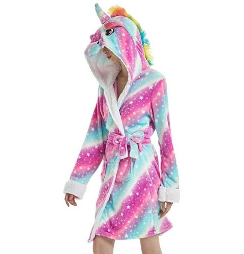 YisiNP Star Unicorn Bademantel M (Lila-Blau)