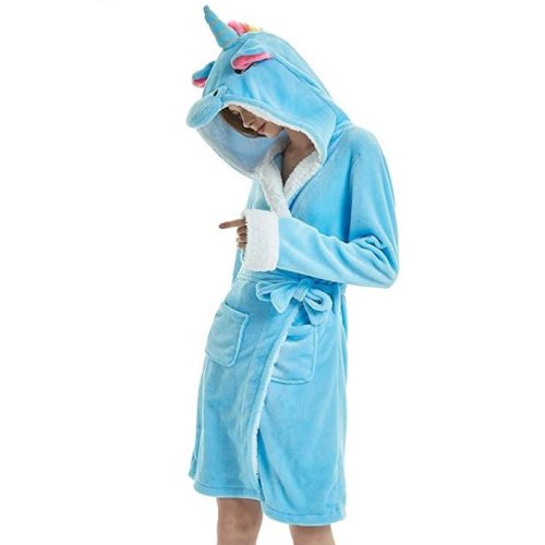 YisiNP Einhorn-Bademantel L (Blau)