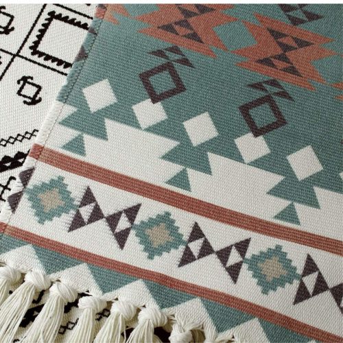 Lomohoo Wandteppich mit Aztekenmuster (Weiß-Schwarz)