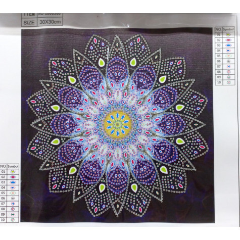 Diamantmalerei mit Mandalamuster 25 x 25 cm