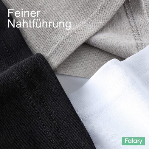 Falary Herren-Trikots aus 100 % Baumwolle, Größe S, 5Stück (schwarz, weiß, grau)