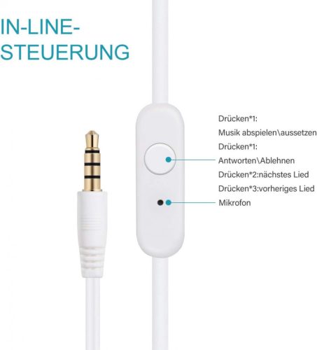 Toplus In-Ear-Kopfhörer für Smartphones (weiß)
