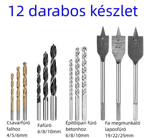 Meterk Schlagbohrmaschinen-Set 950W, mit 12 Köpfen