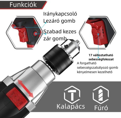 Meterk Schlagbohrmaschinen-Set 950W, mit 12 Köpfen