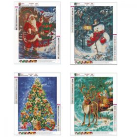 KRUCE Diamond Painting mit Wintermustern 4 Stk
