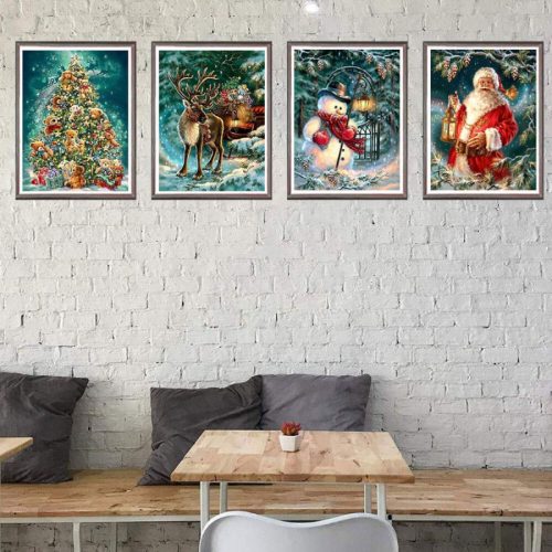 KRUCE Diamond Painting mit Wintermustern 4 Stk