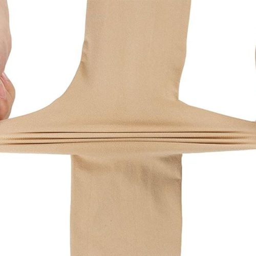 Yulaixuan Fußlose Strümpfe 2 Stück (Beige-Schwarz)